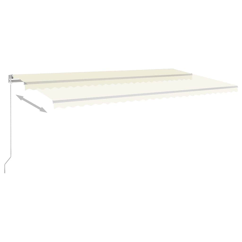 Copertina automata cu senzor vant & LED, crem, 600x350 cm, sol-3069892