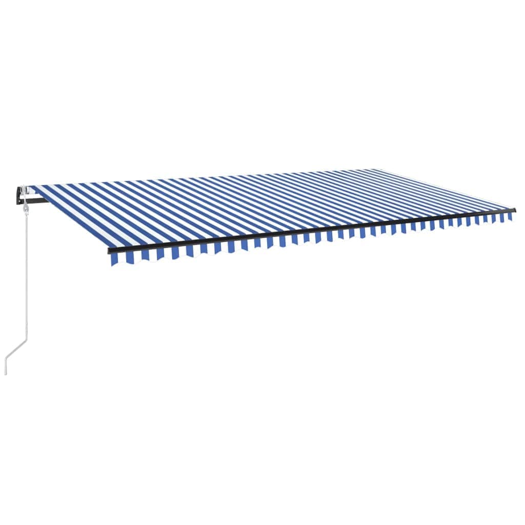 Copertina automata cu senzor vant&LED, albastru/alb, 600x350 cm, sol-3069251