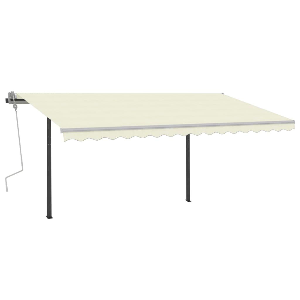 Copertina automata cu senzor vant & LED, crem, 4x3,5 m, sol-3070232