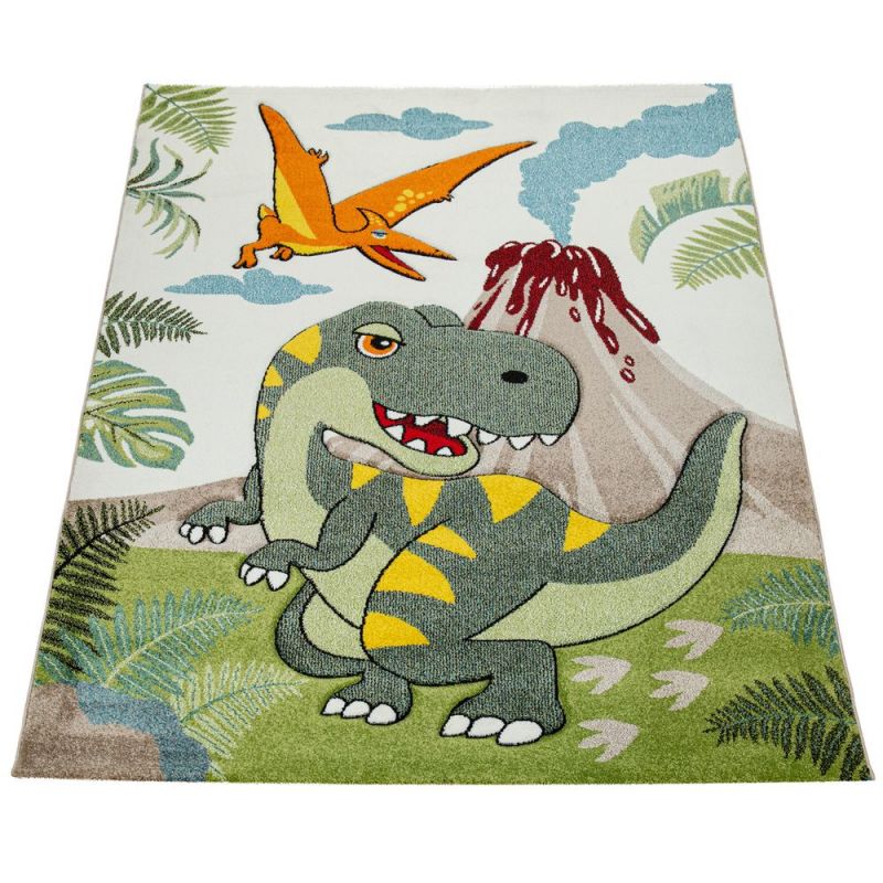 Covor pentru copii Dinosaur verde, model 20404, 140x200cm