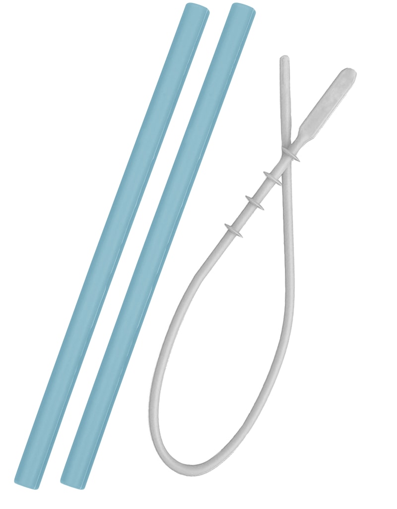 Set Paie Si Perie Minikoioi, 100% Premium Silicone  Mineral Blue