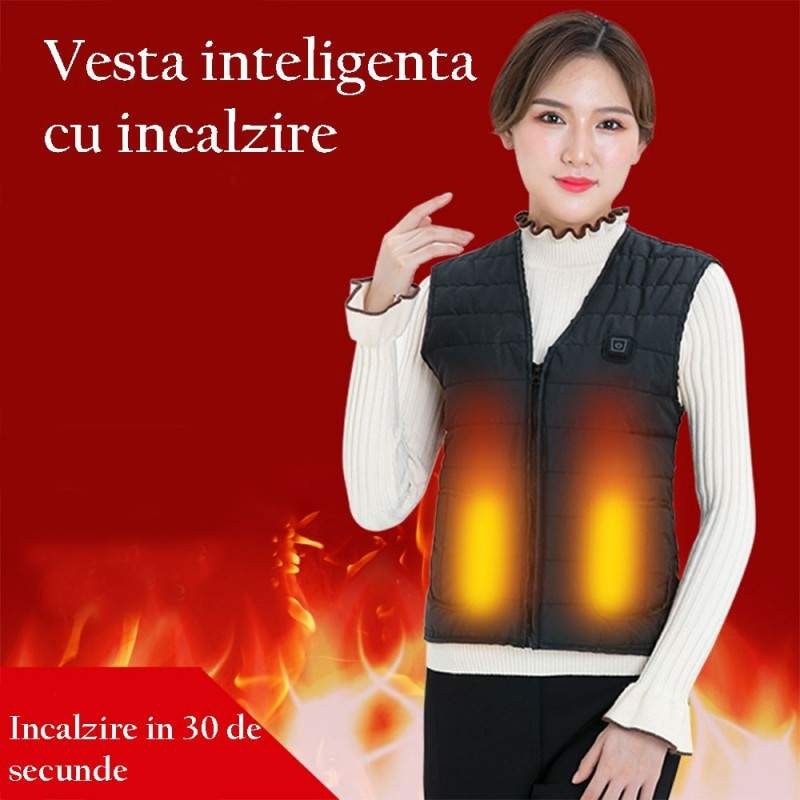Vesta SIKS cu Caldura, USB, fara Acumulator, Negru, Marimea M