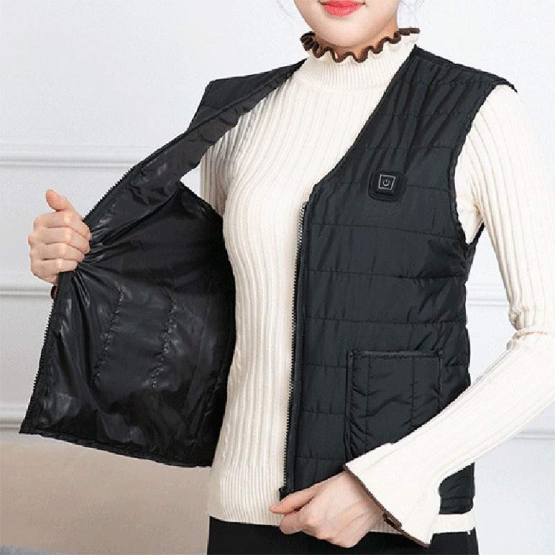 Vesta SIKS cu Caldura, USB, fara Acumulator, Negru, Marimea 2XL