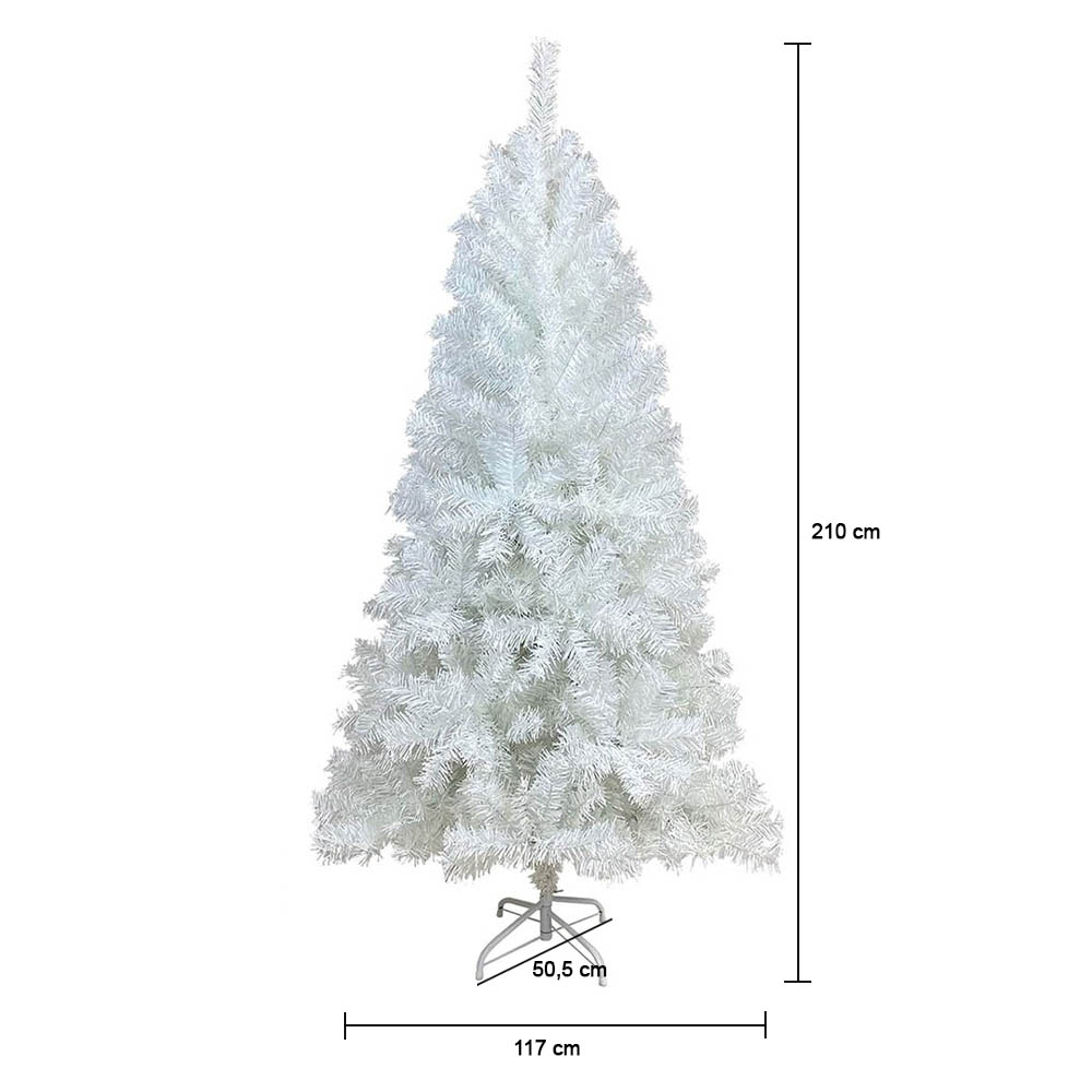 Brad artificial in 4 dimensiuni, 210 cm, Alb