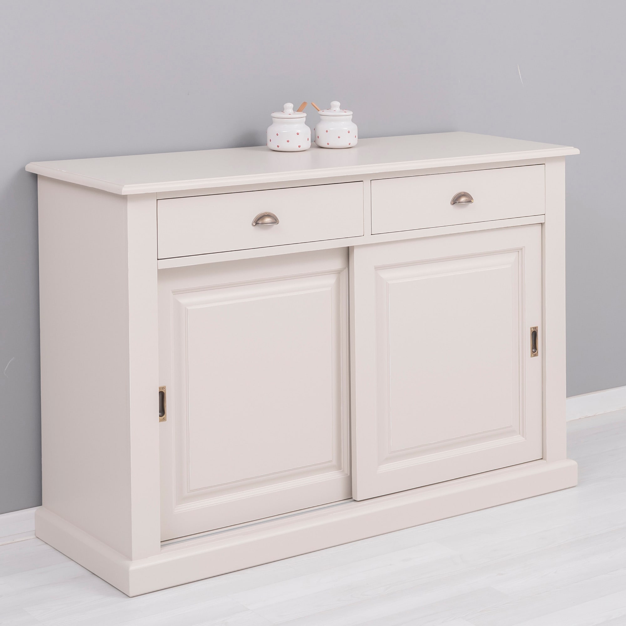 Bufet bucatarie, lemn masiv, 135 x 48 x 91 cm, bej