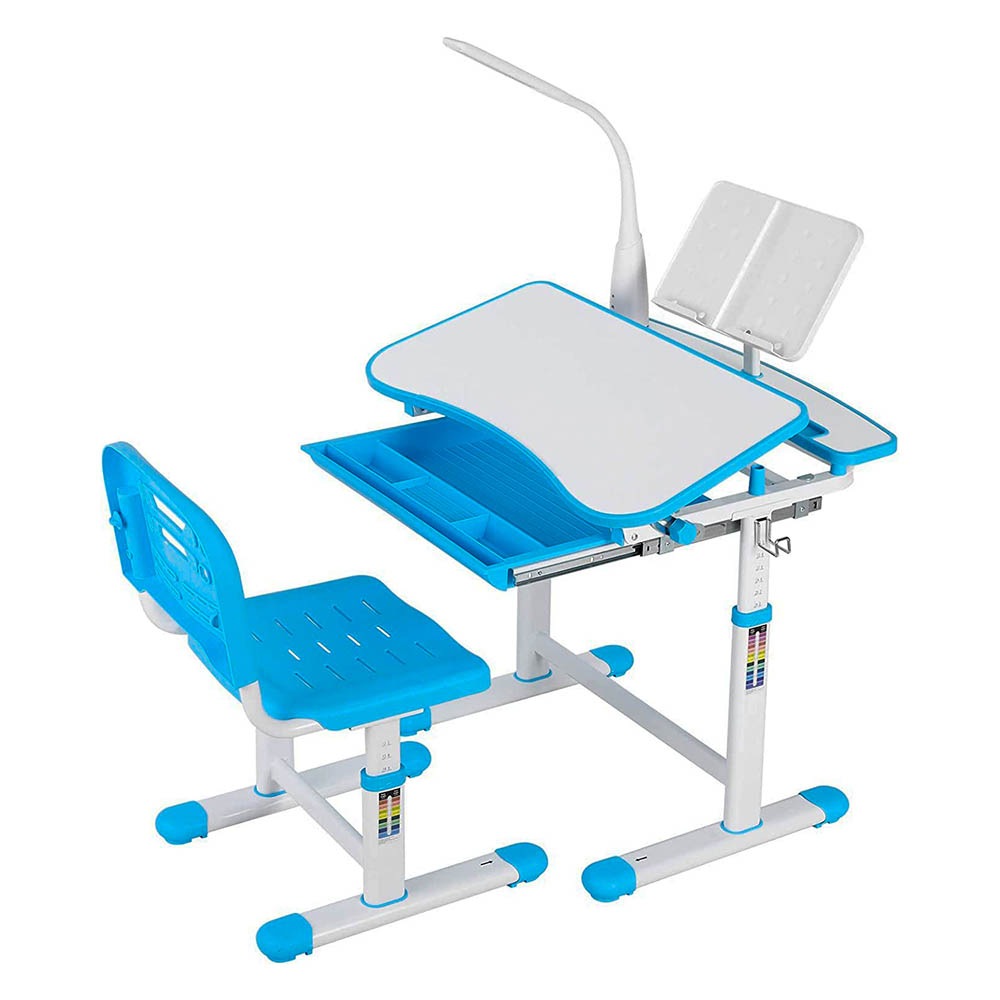 Birou multifunctional copii cu inaltime reglabila, albastru