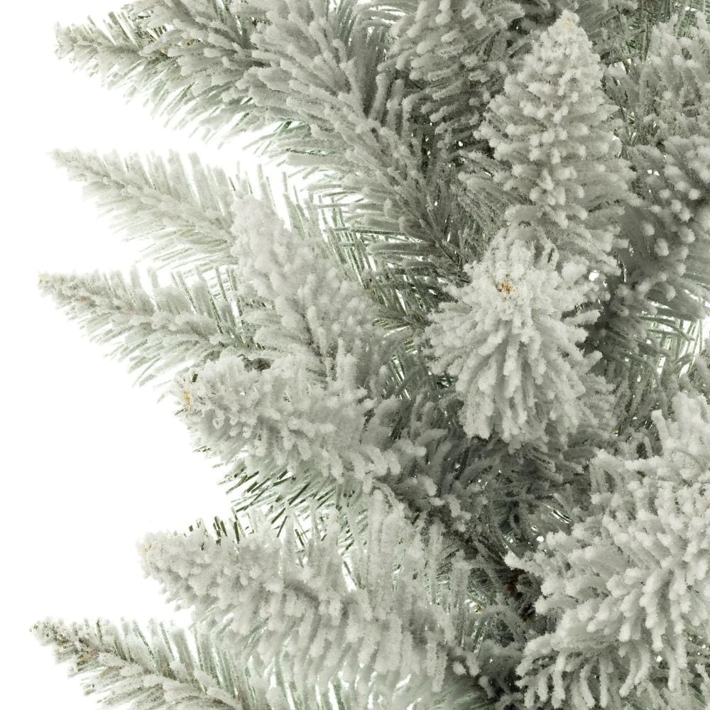 Ghirlanda de Craciun 1m din Crengute de Brad Artificial WhiteSnow Acoperita cu Zapada, Lungime 100cm, Diametru Bogat 35cm