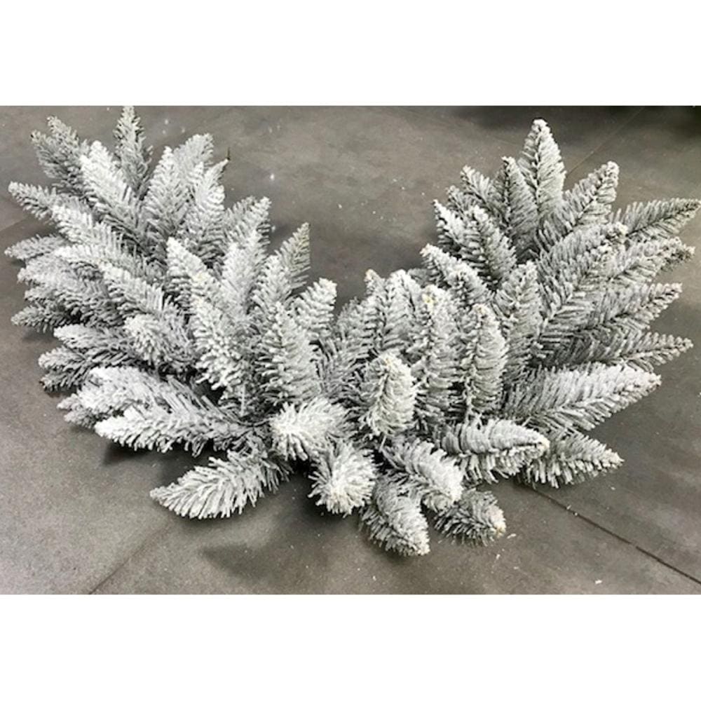Ghirlanda de Craciun 1m din Crengute de Brad Artificial WhiteSnow Acoperita cu Zapada, Lungime 100cm, Diametru Bogat 35cm