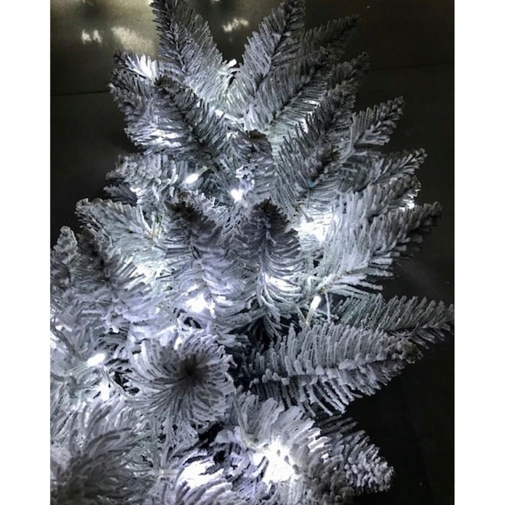 Ghirlanda de Craciun 1m din Crengute de Brad Artificial WhiteSnow Acoperita cu Zapada, Lungime 100cm, Diametru Bogat 35cm