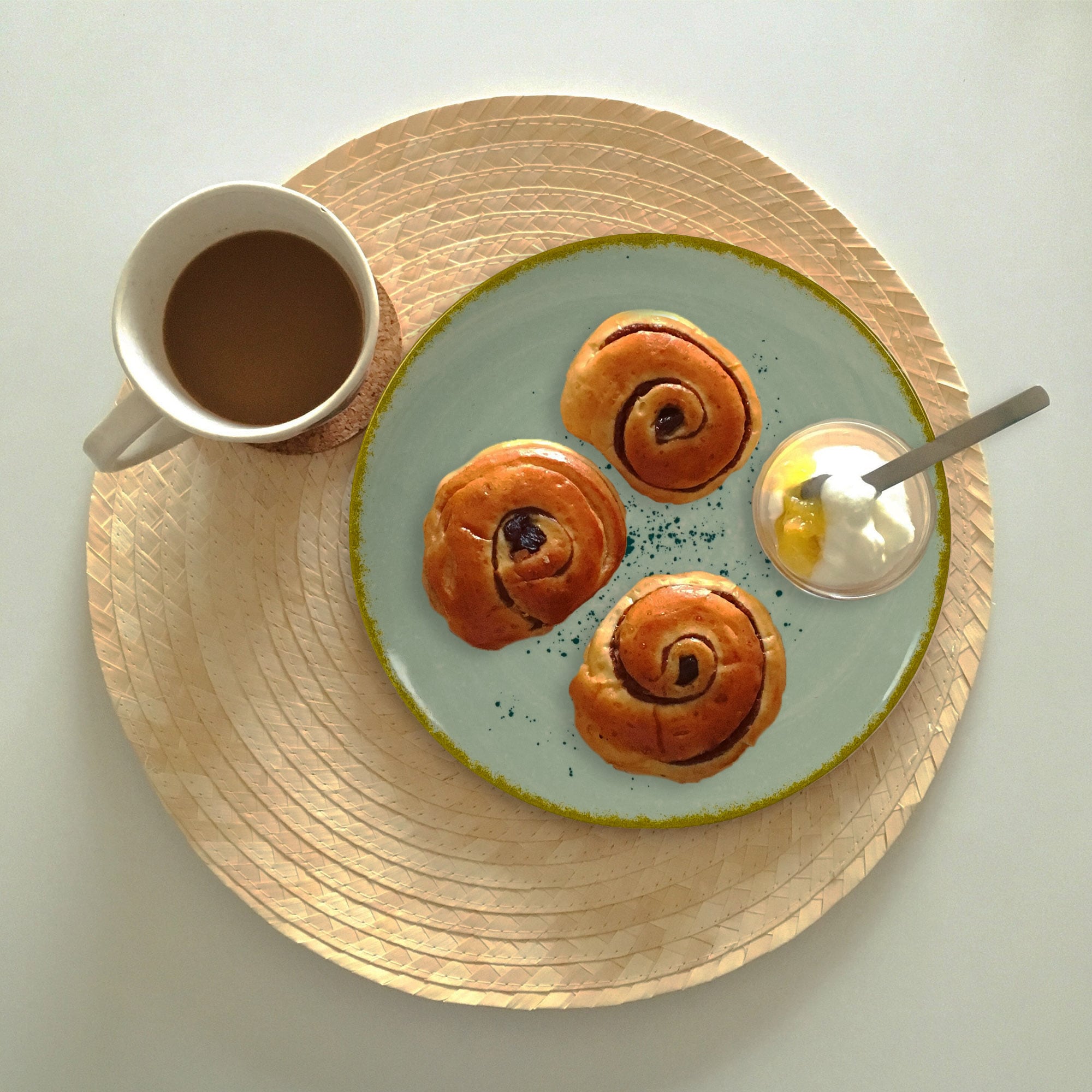 Set Complet Serviciu De Masa, Light Pistachio, 24 piese, Cesiro, Verde Pastel