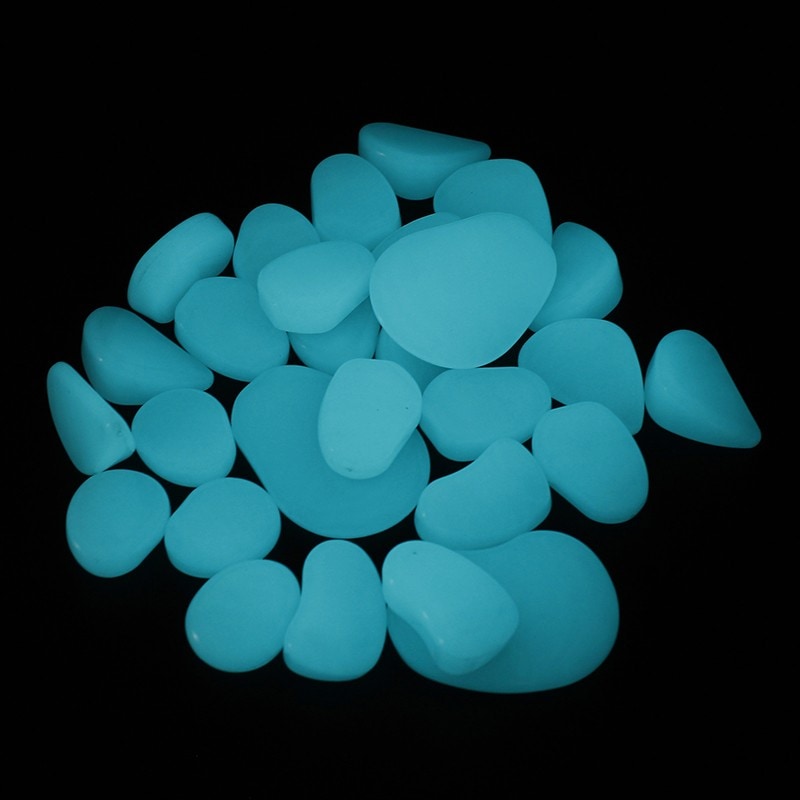 Pietricele fosforescente, ProCart, glow in the dark decorative, translucide care lumineaza turcoaz, acril, 100 g