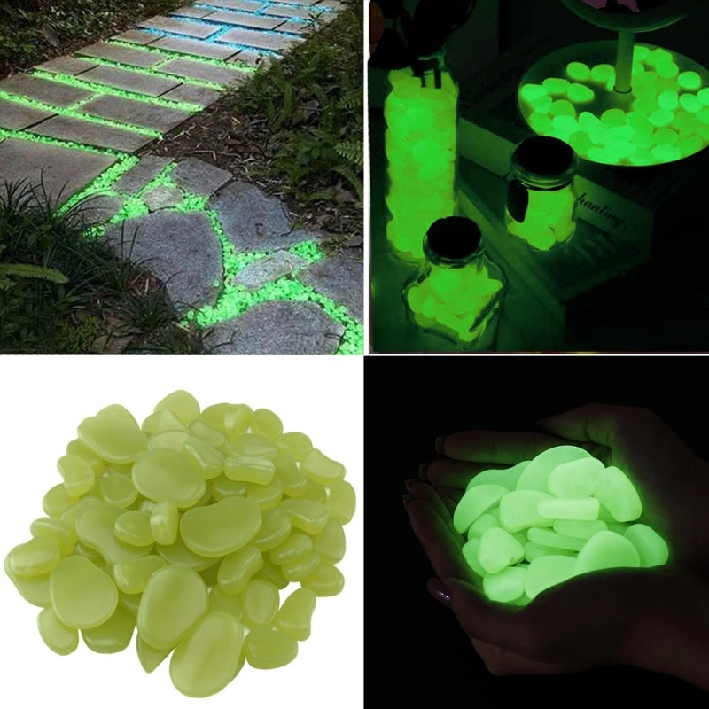 Pietricele fosforescente decorative glow verde deschis, PROCART, decor exterior si interior, 100 g