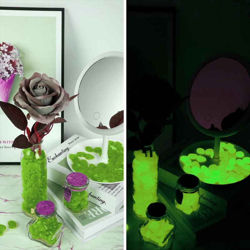 Pietricele fosforescente decorative glow verde deschis, PROCART, decor exterior si interior, 100 g