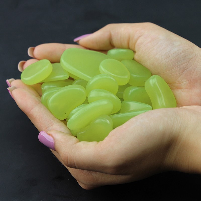 Pietricele fosforescente decorative glow verde deschis, PROCART, decor exterior si interior, 100 g