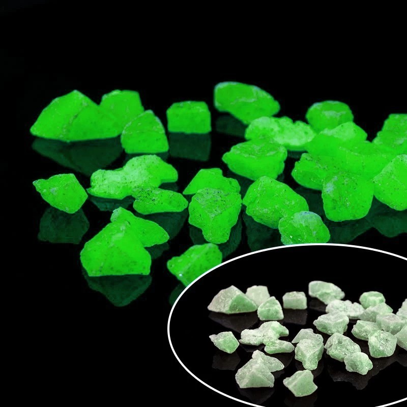 Pietricele fosforescente verzi pentru decor glow, PROCART, granulatie 15-25 mm, 200 g