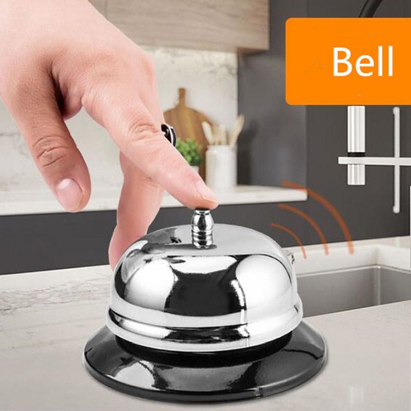 Clopotel sonerie pentru receptie hotel, bar, pensiune, PROCART, otel inoxidabil, diametru 5.5 cm