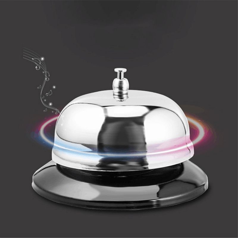 Clopotel sonerie pentru receptie hotel, bar, pensiune, PROCART, otel inoxidabil, diametru 5.5 cm