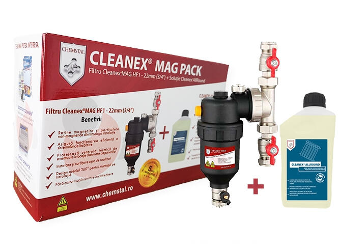 Filtru antimagnetita Cleanex HF1 3/4 22 mm cu solutie de curatare Allround