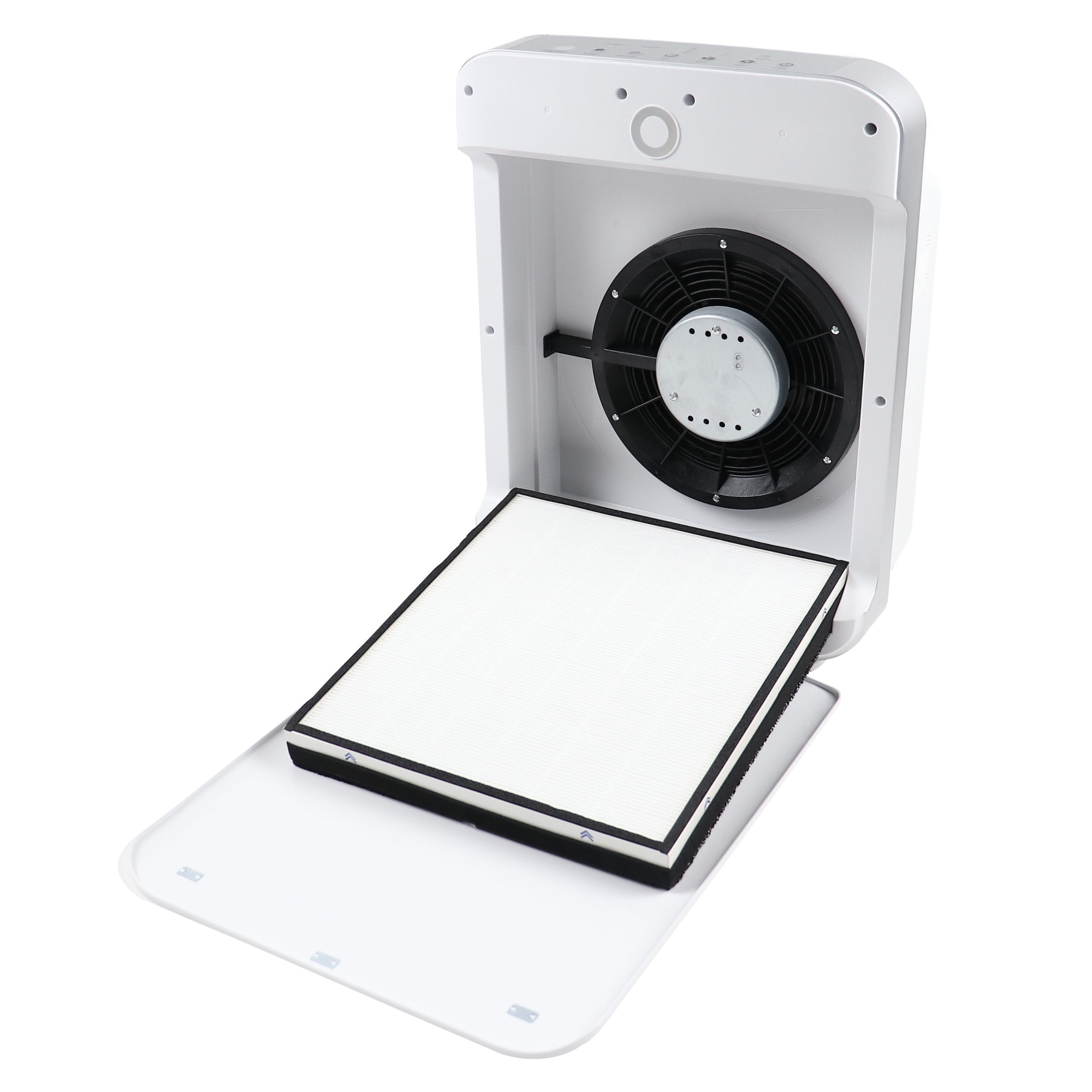 Purificator aer, realizat din plastic, 71 W, 3 viteze, 230V, 390 mc/h, 53,2 x 40,5 x 24,5 cm, suprafata de acoperire 48mp, alb