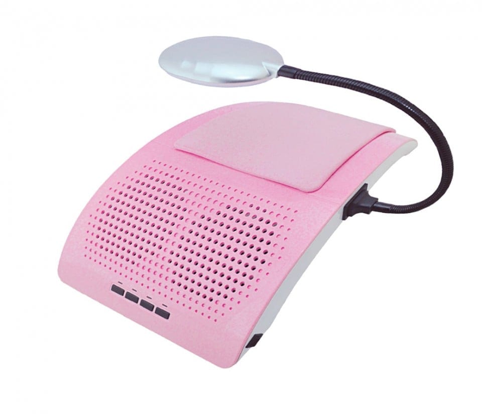 Aspirator praf unghii cu 2 Motoare 60W Dual Fusion Elite + Lampa LED  LUXORISE Germania, Roz