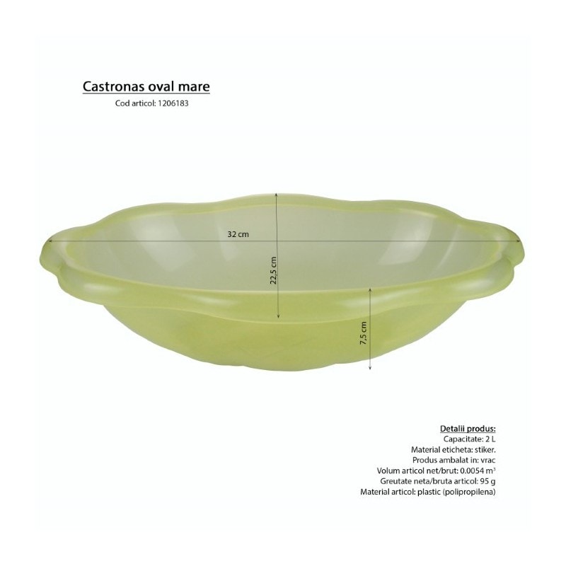 Castron oval, 2L, AZHOME
