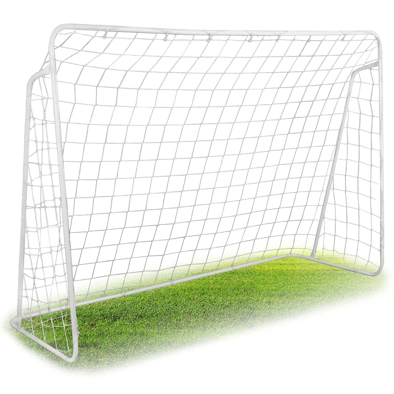 Poarta de fotbal DacEnergy, cadru din otel, plasa din polietilena, tinta pentru antrenament, 6 cuie de fixare, 245 x 155 x 80 cm