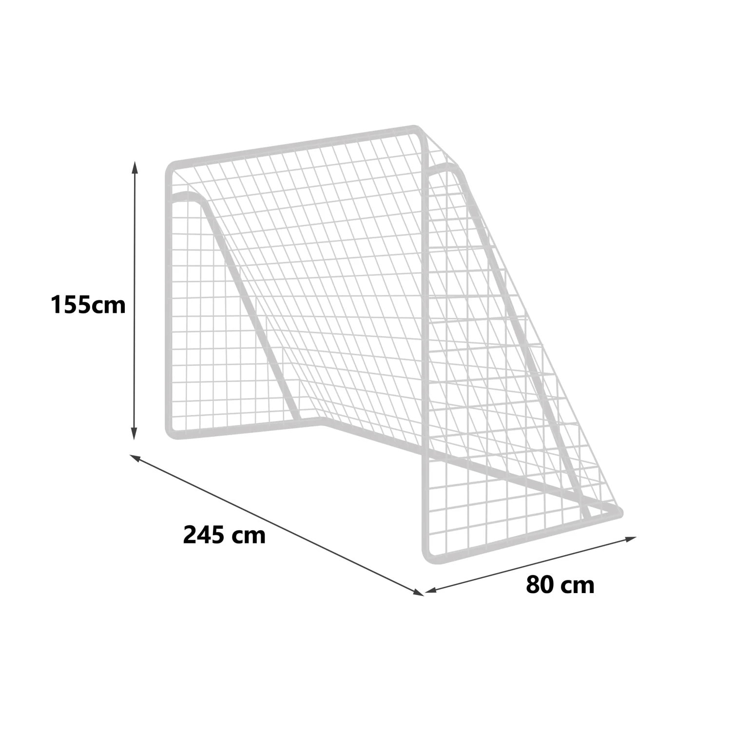 Poarta de fotbal DacEnergy, cadru din otel, plasa din polietilena, tinta pentru antrenament, 6 cuie de fixare, 245 x 155 x 80 cm