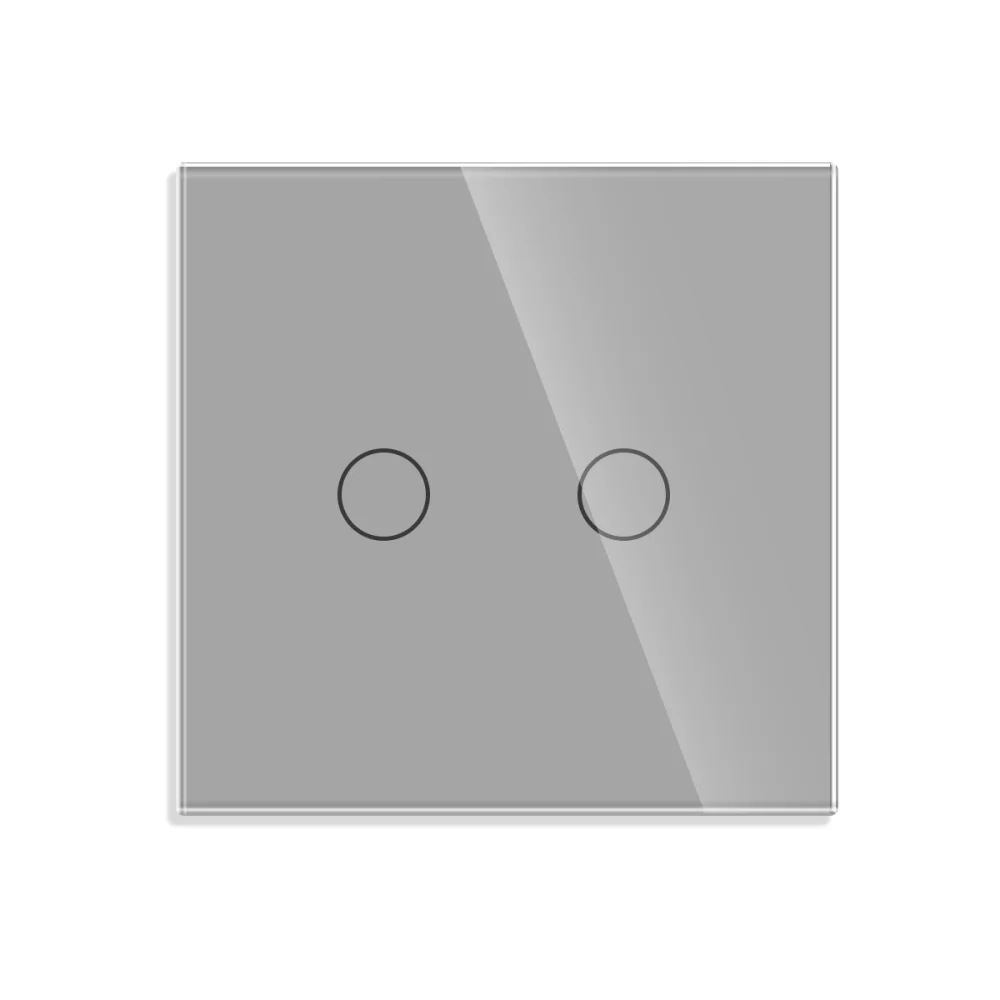 Intrerupator Dublu cu Touch din Sticla LUXION, protocol ZigBee, Gri