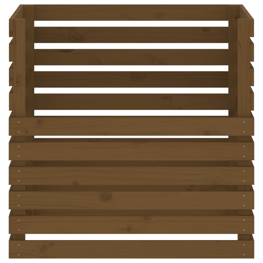 Compostor, maro miere, 80x80x78 cm, lemn masiv de pin
