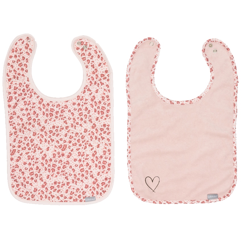 Set bavete Bebe-Jou Leopard Pink 2buc