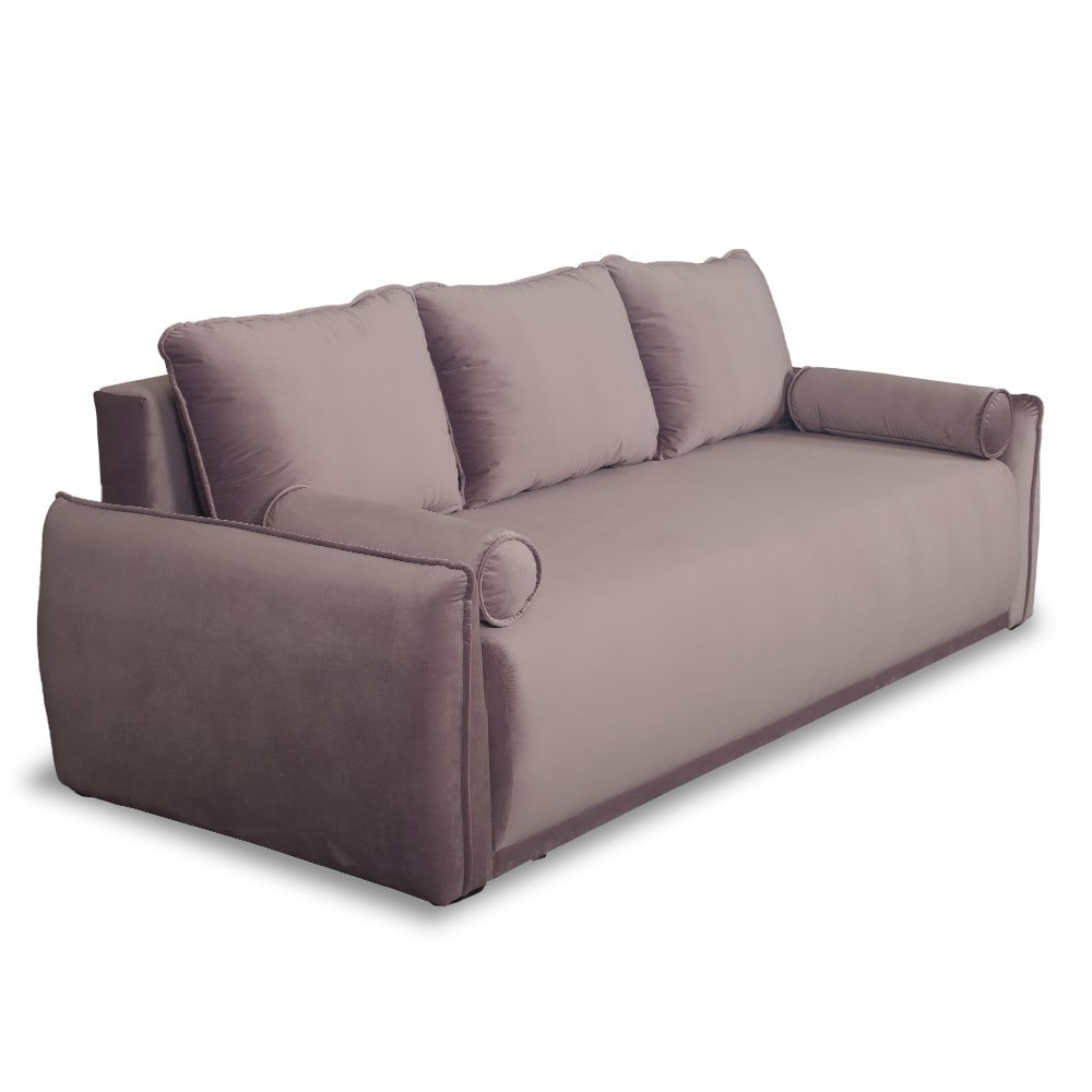 Canapea Extensibila Vida, 3 Locuri, Lada Depozitare, Roz, 225 Cm