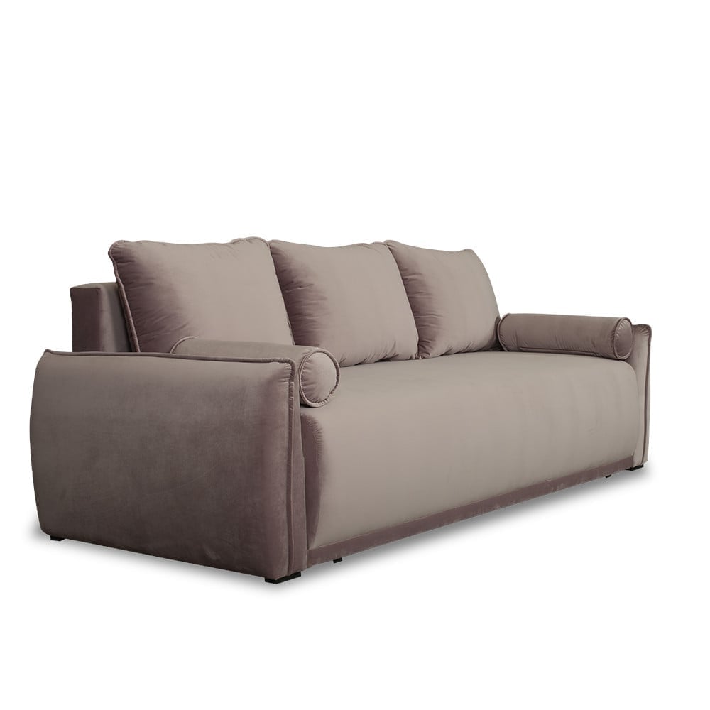Canapea Extensibila Vida, 3 Locuri, Lada Depozitare, Roz, 225 Cm