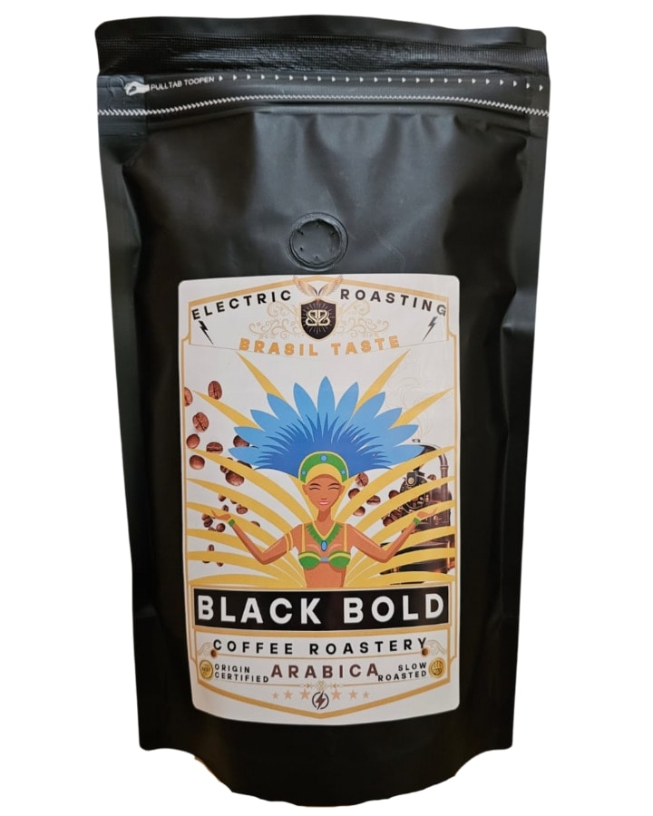 Cafea Boabe de Specialitate, 100% Arabica, Prajire Controlata, Black Bold Origine Brasil, 500g