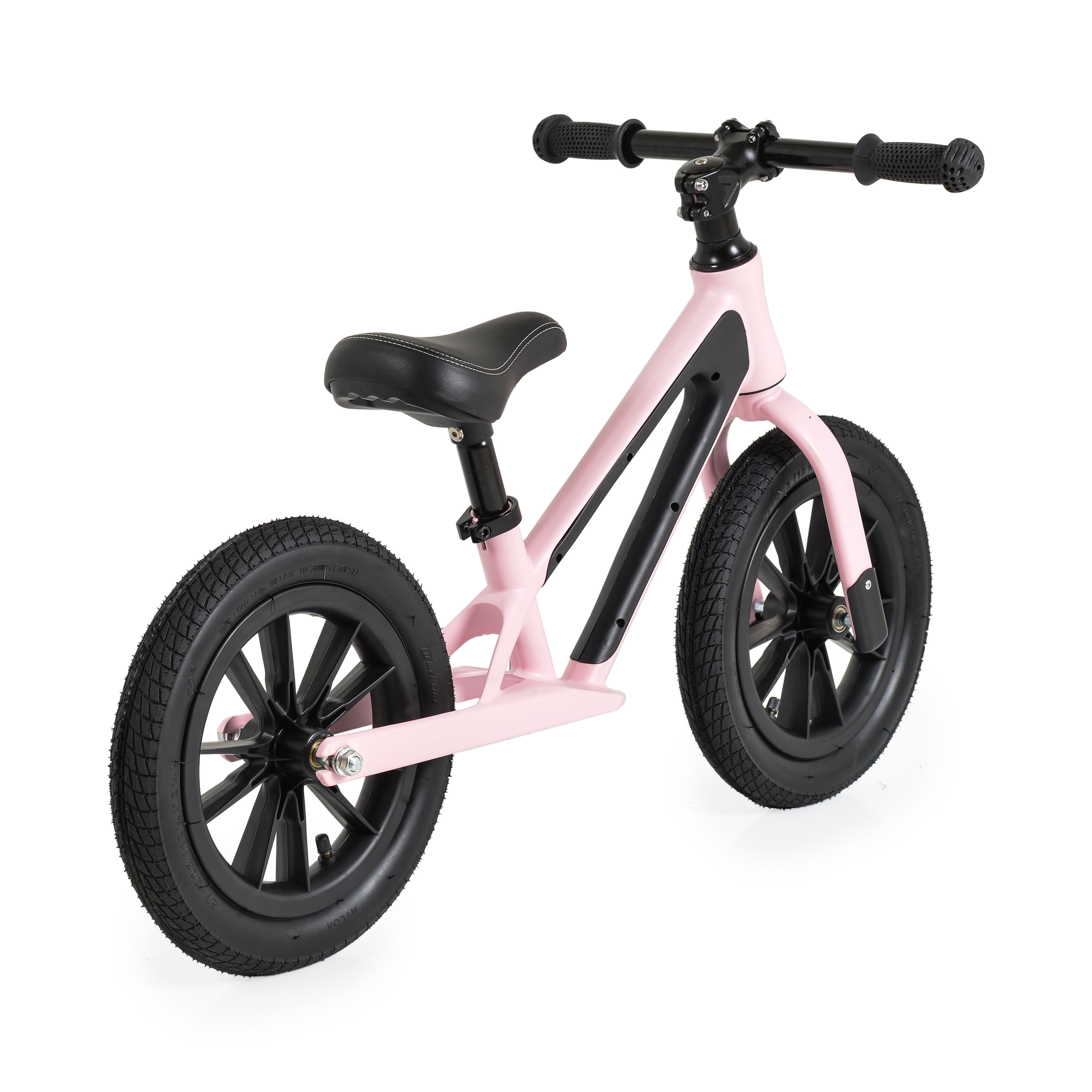 Bicicleta de echilibru Byox Jogger fara pedale, cadru magneziu, roti 12 inch de cauciuc cu aer, 2-5 ani, Pink Petal