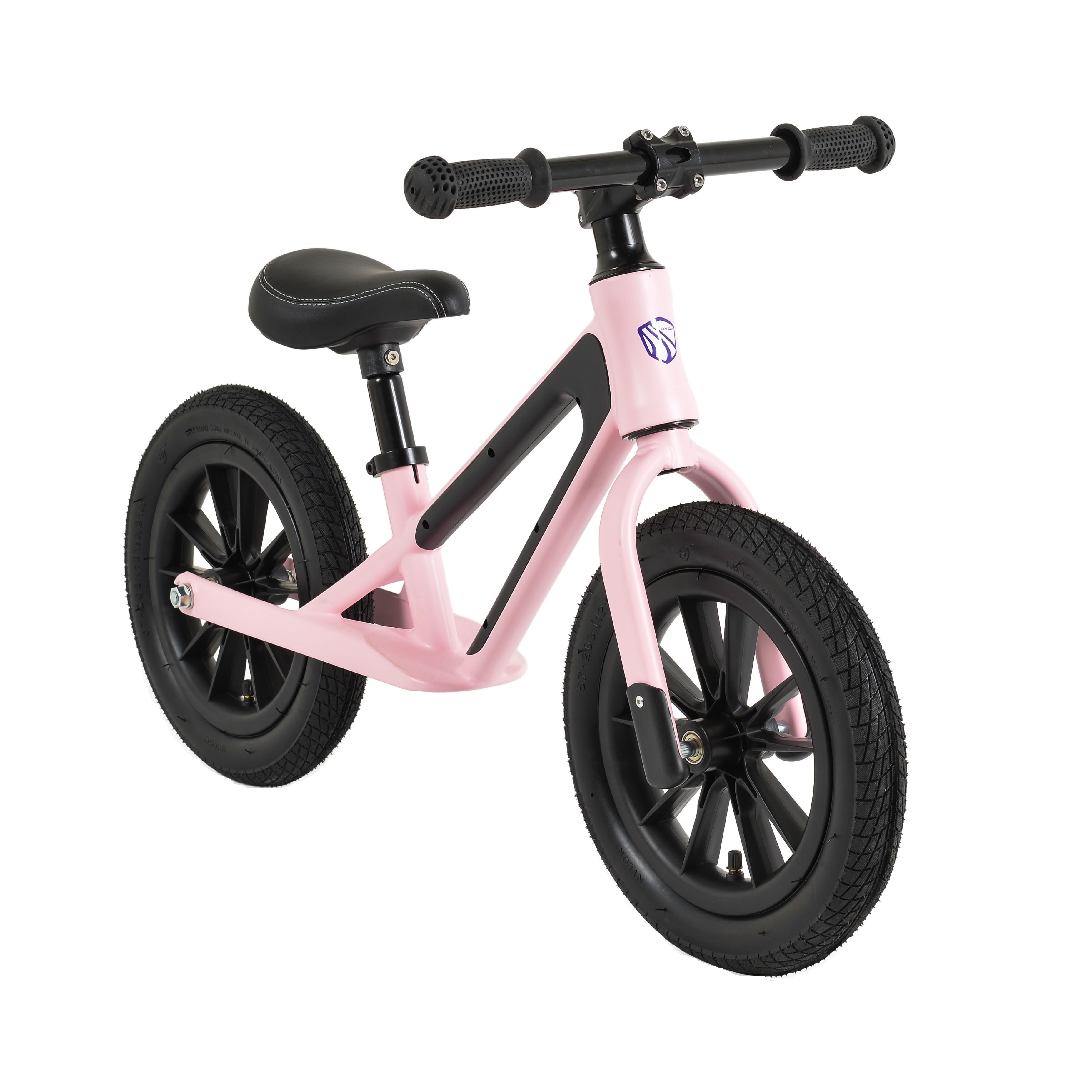 Bicicleta de echilibru Byox Jogger fara pedale, cadru magneziu, roti 12 inch de cauciuc cu aer, 2-5 ani, Pink Petal