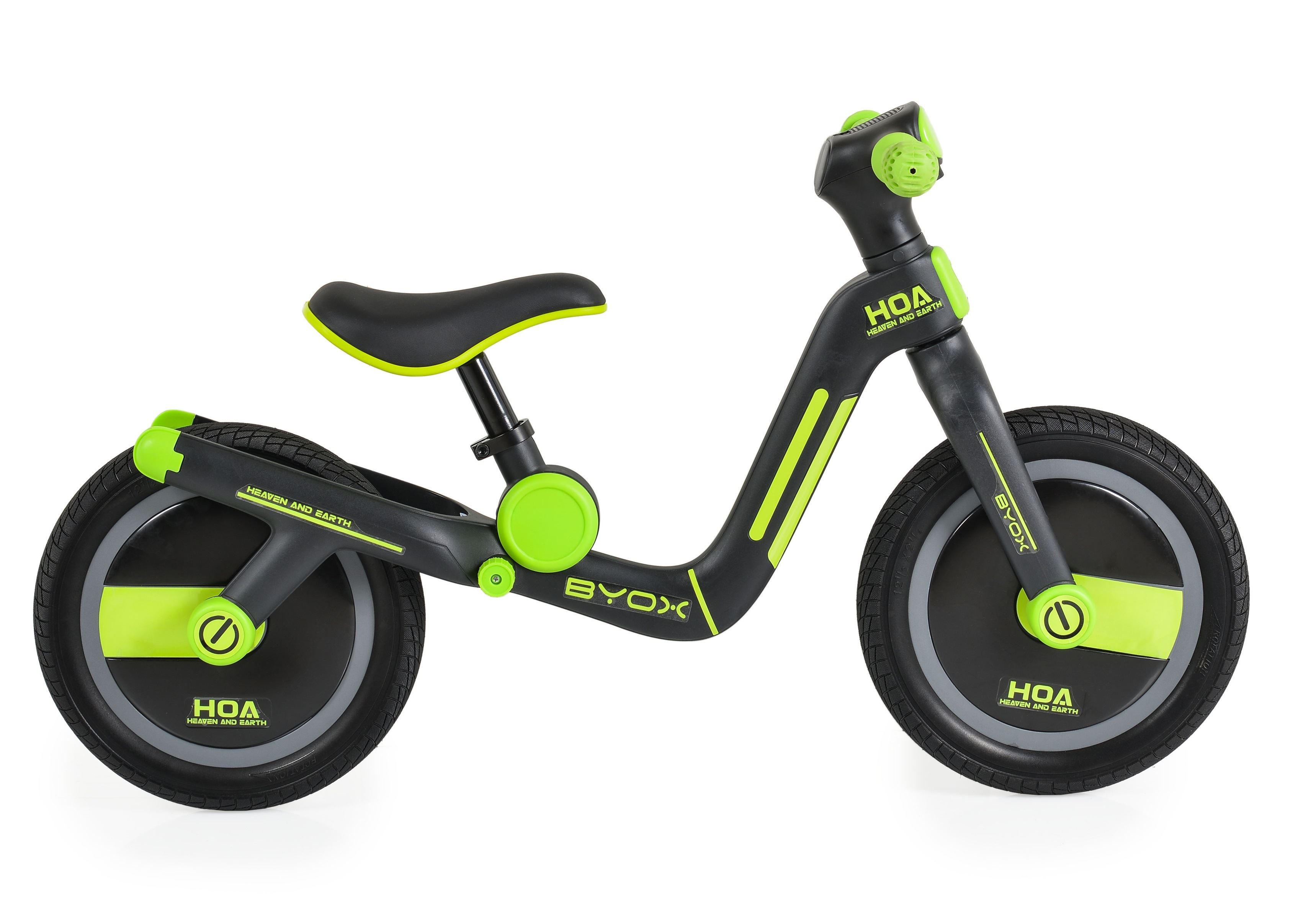 Bicicleta de echilibru Byox Harly, fara pedale, roti de cauciuc, 2-5 ani, Neon Lime