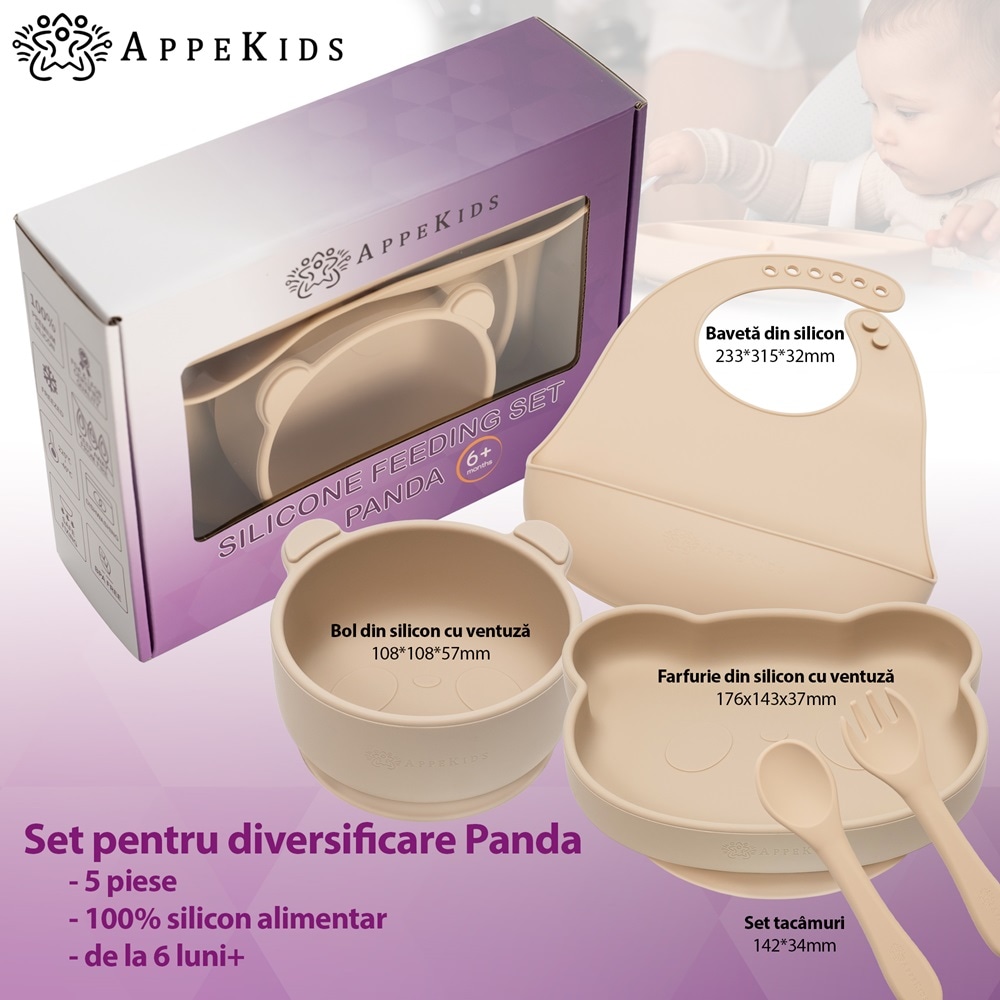 Set Diversificare AppeKids - Panda - Bubble Beige
