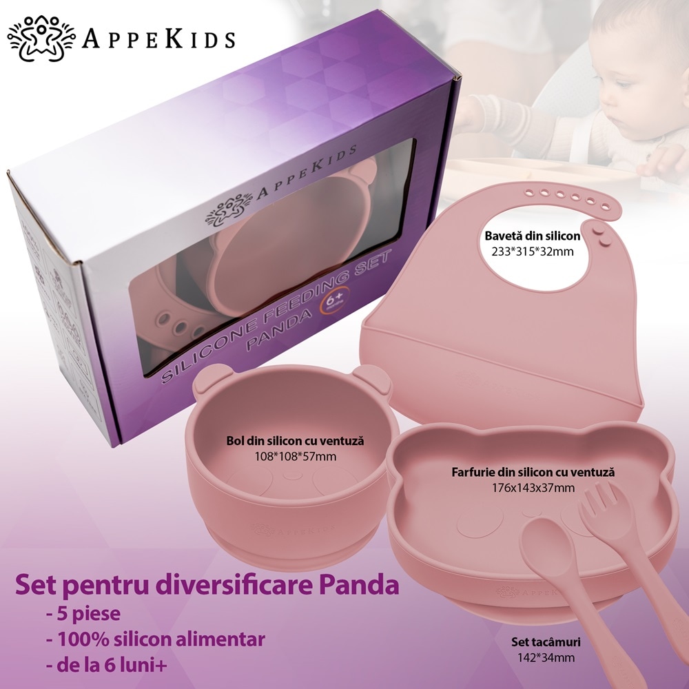 Set Diversificare AppeKids - Panda - Old Rose