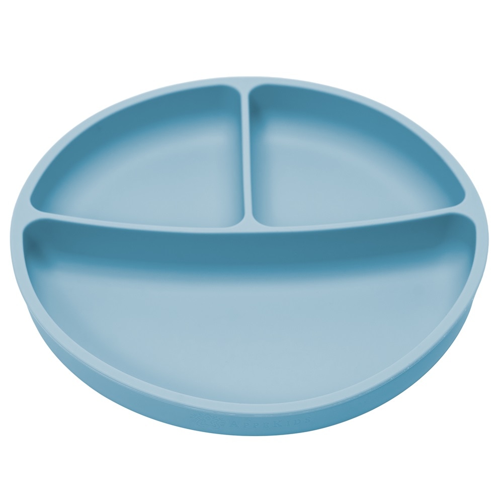 Farfurie din silicon cu ventuza, AppeKids - Aqua Blue