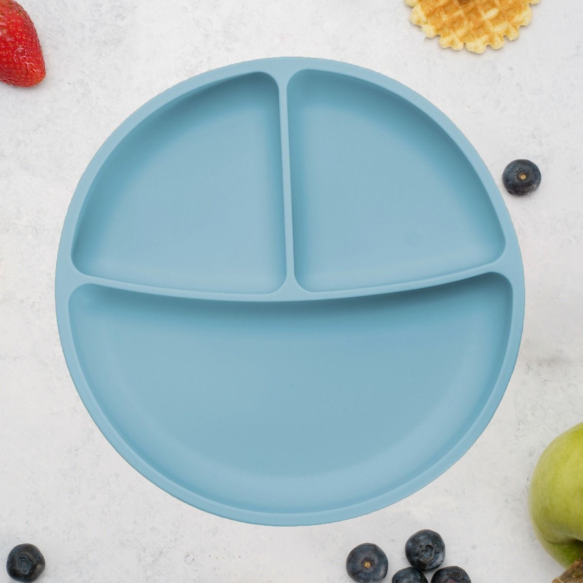 Farfurie din silicon cu ventuza, AppeKids - Aqua Blue