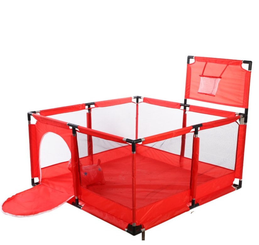 Tarc pentru copii, set de joaca, cu cos de bachet , pereti pentru siguranta, pentru interior/exterior, rosu, 126x126x66, buz