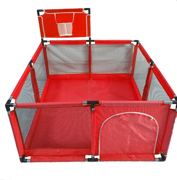 Tarc pentru copii, set de joaca, cu cos de bachet , pereti pentru siguranta, pentru interior/exterior, rosu, 126x126x66, buz