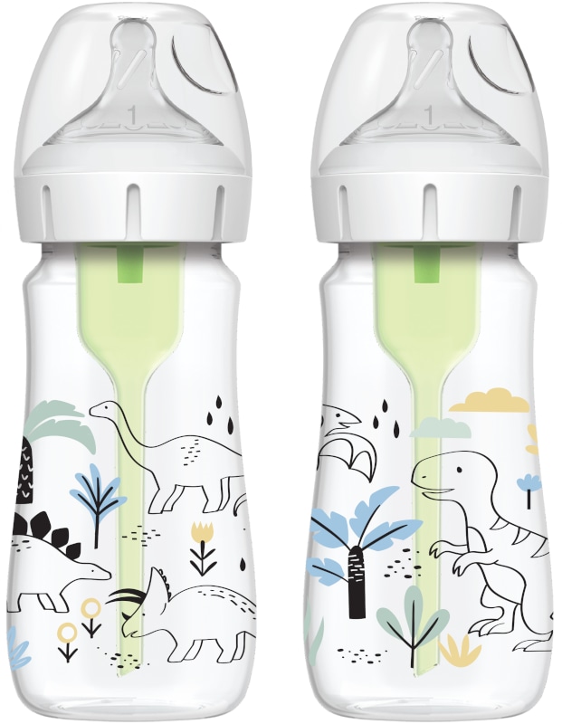 Biberon Anti-Colici cu Gat Larg PP,270 ml. "Options Plus" design baieti (BPA free) (2 pack)