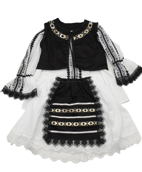 Costum traditional din zona Ardealului pentru fete, 3 ani, 98 cm