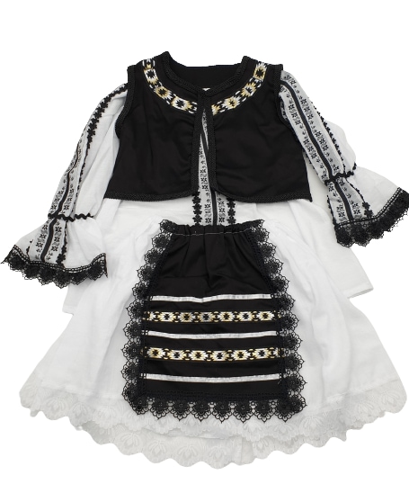 Costum traditional din zona Ardealului pentru fete, 2 ani, 92 cm