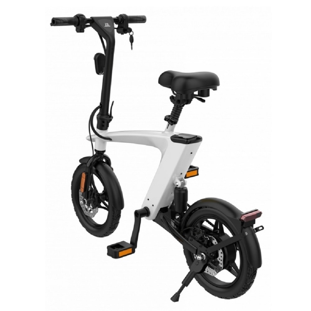 Bicicleta electrica iSEN H1 Flying Fish Alb, 250W, 22NM, Rulare full electric sau asistata, 25km/h, IPX4, Baterie detasabila 10Ah