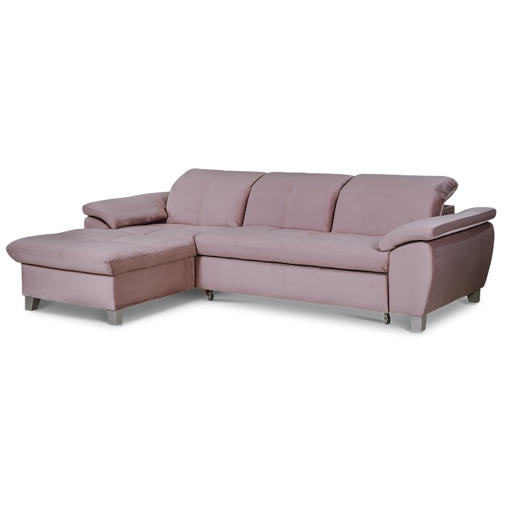 Coltar Extensibil Cu Insula Stanga Sevilia Lux, 5 Locuri, Tetiere Reglabile, Maro, 272 Cm