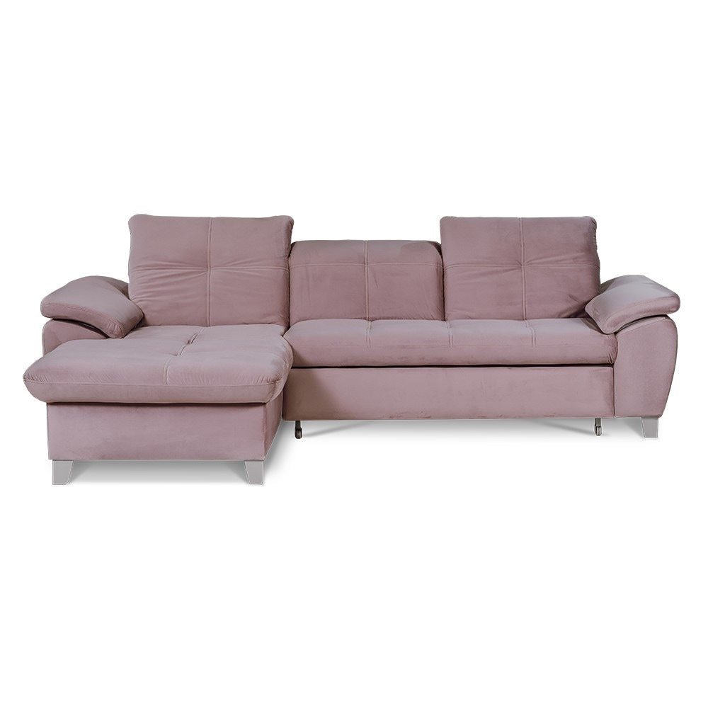 Coltar Extensibil Cu Insula Stanga Sevilia Lux, 5 Locuri, Tetiere Reglabile, Maro, 272 Cm