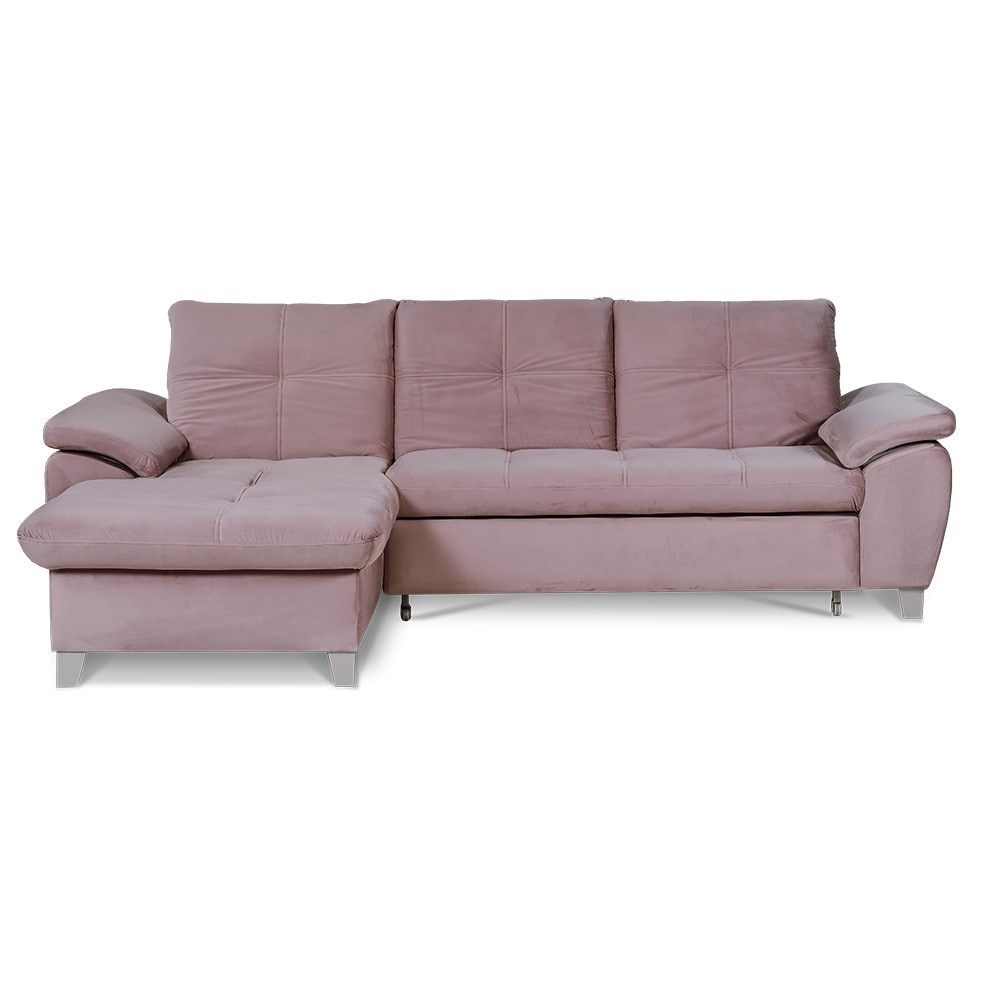 Coltar Extensibil Cu Insula Stanga Sevilia Lux, 5 Locuri, Tetiere Reglabile, Maro, 272 Cm