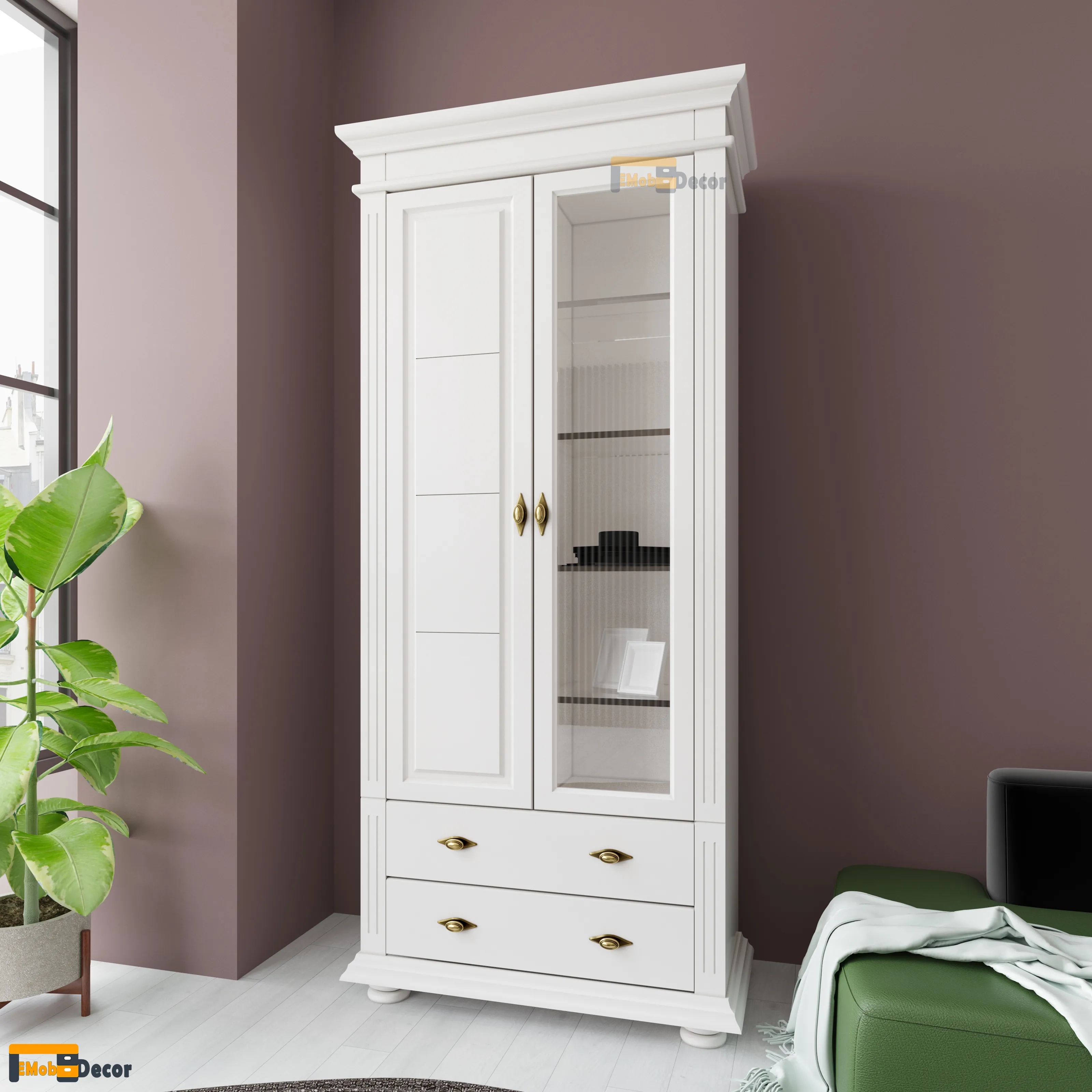 Mobila living Blanca, alb, 333 x 41 x 200 cm